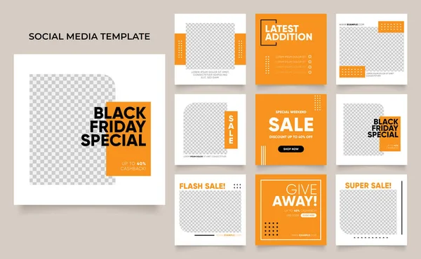 Social Media Template Banner Fashion Sale Promotion Entièrement Modifiable Instagram — Image vectorielle