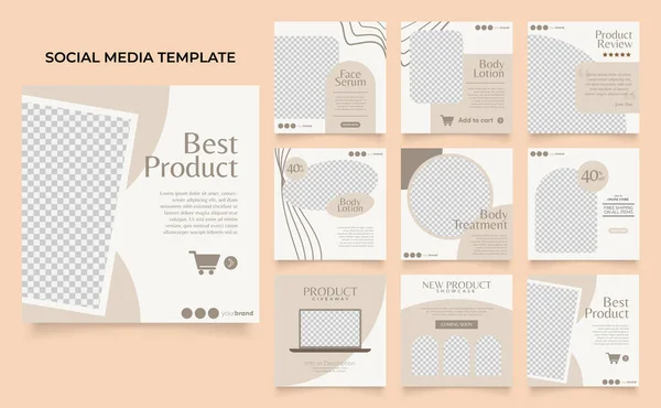 Social Media Template Banner Beauty Care Cosmetic Spa Sale Promotion — Διανυσματικό Αρχείο