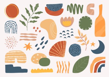 Soyut element boho şekli. El çizimi karalama elementi. çağdaş dekor vektör çizimi.