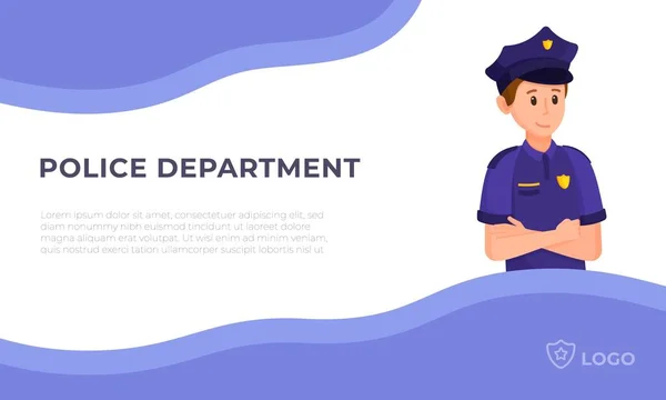 Rendőrségi Koncepció Vektoros Illusztrációja Ország Rendőrsége Egy Rendőregyenruhás Férfi Legfelsőbb — Stock Vector