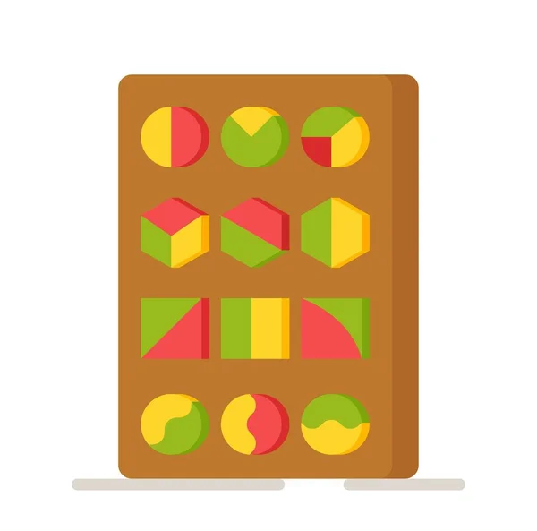 Illustrazione Vettoriale Puzzle Legno Giochi Educativi Bambini Giochi Logici Bambino — Vettoriale Stock
