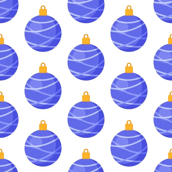 Vektorillustration Des Weihnachtsspielzeug Musters Nahtloses Muster Blauer Weihnachtsspielzeuge Nahtloses Blaues — Stockvektor
