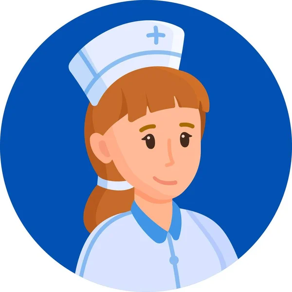 Ilustración Vectorial Enfermera Avatar Avatar Médico Sonriente Enfermero Uniforme Médico — Archivo Imágenes Vectoriales