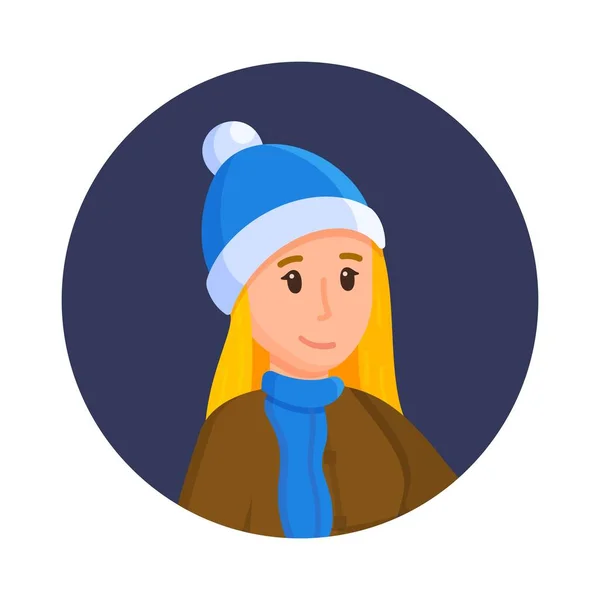 Vektorová Ilustrace Zimní Dívky Koncept Blond Dívka Zimním Oblečení Izolované — Stockový vektor
