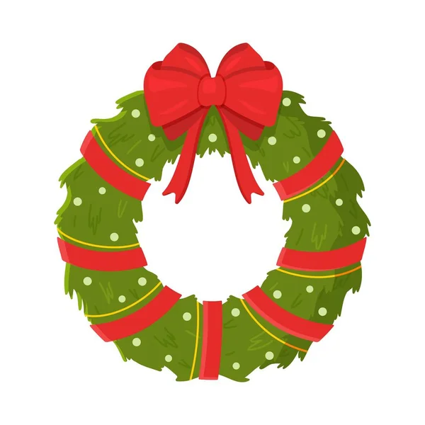 Vector Illustratie Van Kerst Krans Concept Prachtige Rood Groene Krans — Stockvector