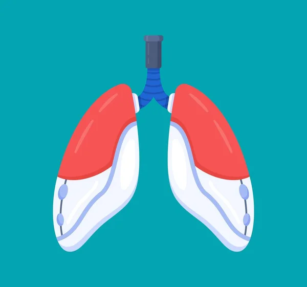 人工肺のベクトル図 青い背景に隔離された肺 肺移植だ 喫煙後の肺置換 ドナーが必要だ — ストックベクタ