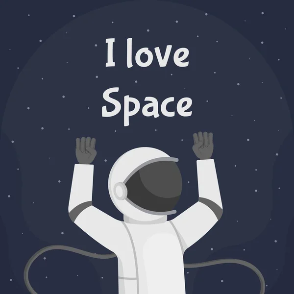 Vektor Illustration Des Konzepts Der Liebe Raum Netter Gezeichneter Astronaut — Stockvektor