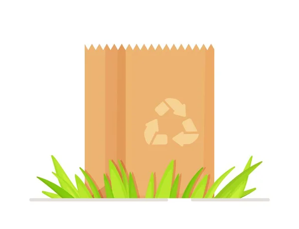 Eco Bags Recycling Vector Illustration Shopping Store Collection Waste Cardboard — Stock Vector