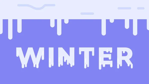 Векторная Иллюстрация Холода Синем Фоне Замороженные Письма Сосульки Замерзание — стоковый вектор