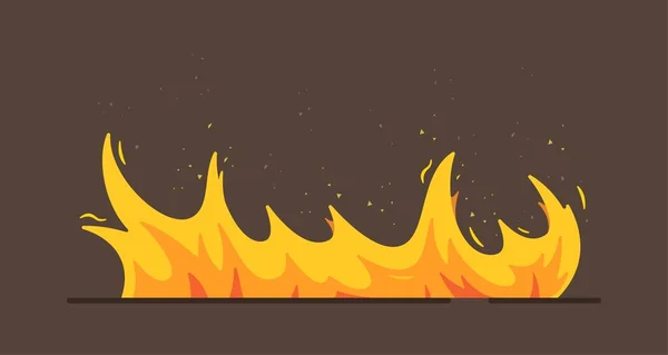 Vektor Illustration Des Feuers Isoliert Auf Braunem Hintergrund Brandhintergrund Der — Stockvektor