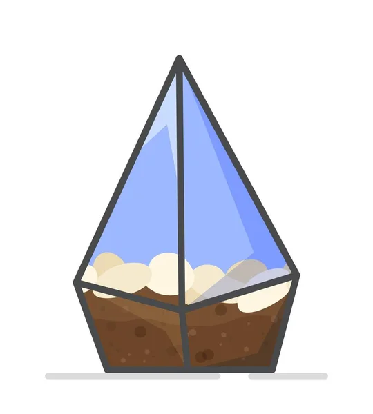 Διανυσματική Απεικόνιση Τριγωνικού Γλασαρίσματος Δοχείου Κοφτερή Γυάλινη Κατσαρόλα Χώμα Και — Διανυσματικό Αρχείο