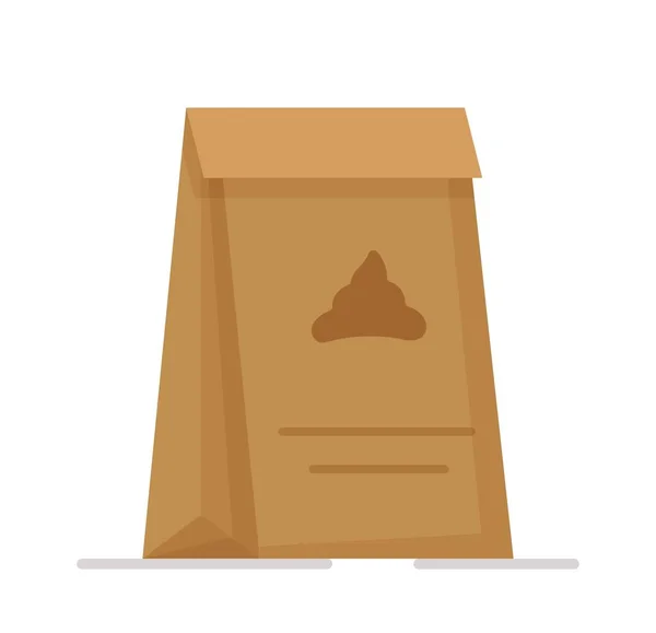 Paper Bag Cleaning Animal Crap Vector Illustration Waste Bag Isolated — Διανυσματικό Αρχείο