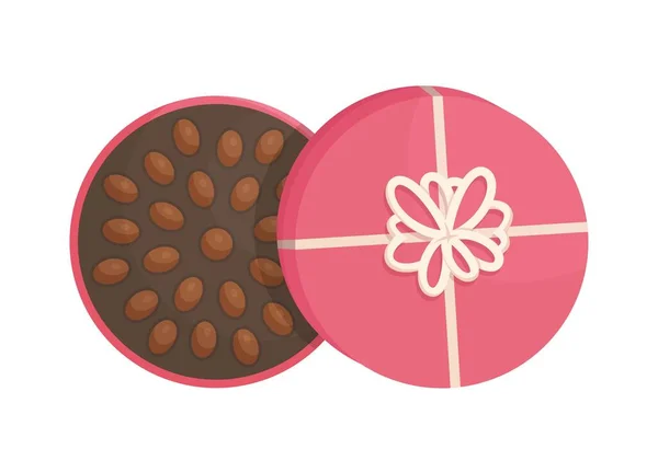 Ένα Ροζ Κουτί Σοκολατάκια Εικονογράφηση Διάνυσμα Από Ένα Ωραίο Δώρο — Διανυσματικό Αρχείο