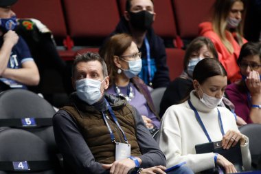 Zenit taraftarları, Zenit ve UNICS arasında Saint Petersburg 'daki Sibur Arena' da oynanan VTB Birleşik Lig basketbol karşılaşmasında eylem halinde görüldü.