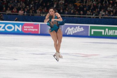 Saint Petersburg, Rusya - 25 Aralık 2021: Rus milli takımı 2022 Artistik Patinaj. Kadınlar - Serbest Paten. Elizaveta Tuktamysheva.