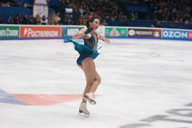 Saint Petersburg, Rusya - 25 Aralık 2021: Rus milli takımı 2022 Artistik Patinaj. Kadınlar - Serbest Paten. Elizaveta Tuktamysheva.
