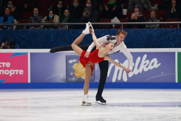 Sankt Petersburg Russland Dezember 2021 Russische Meisterschaft 2022 Eiskunstlauf Paarlauf — Stockfoto