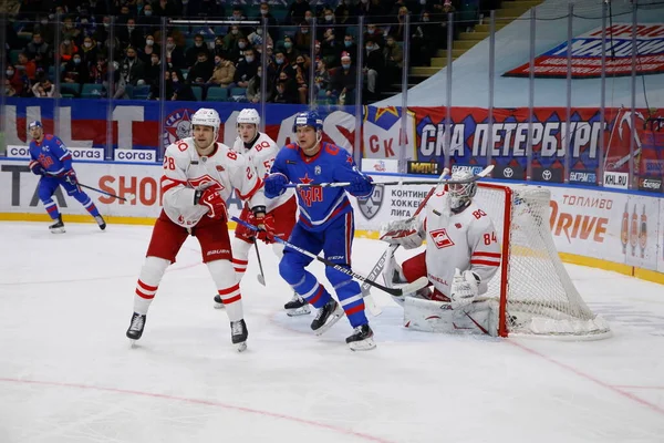 São Petersburgo Rússia Dezembro 2021 Hockey Khl 2021 Ska Spartak — Fotografia de Stock