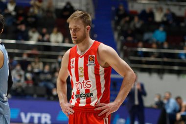 Saint Petersburg, Rusya - 03 Aralık 2021: Basketbol. Euroleague 2021-2022, BC Zenit vs Crvena Zvezda. Basketbol kulübü oyuncusu Nate Walters
