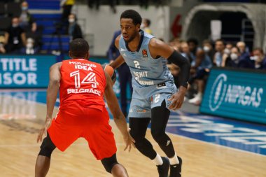 Saint Petersburg, Rusya - 03 Aralık 2021: Basketbol. Euroleague 2021-2022, BC Zenit vs Crvena Zvezda. Basketbol kulübü oyuncusu Jordan Loyd