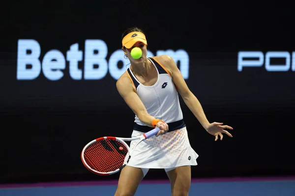 Sankt Petersburg Ryssland Februari 2022 Alize Cornet Frankrike Spela Mot — Stockfoto