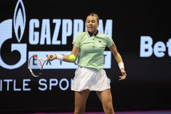 San Petersburgo Rusia Febrero 2022 Anett Kontaveit Estonia Juega Contra —  Fotos de Stock