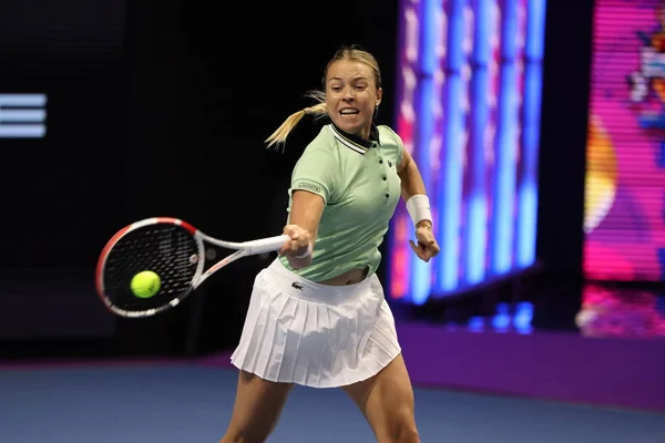 Sint Petersburg Rusland Februari 2022 Anett Kontaveit Uit Estland Speelt — Stockfoto