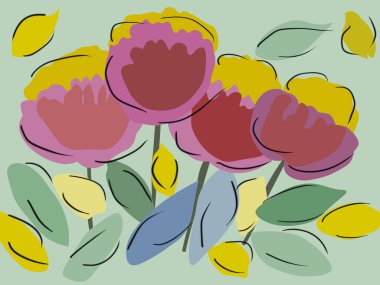 Renkli çiçek demeti.