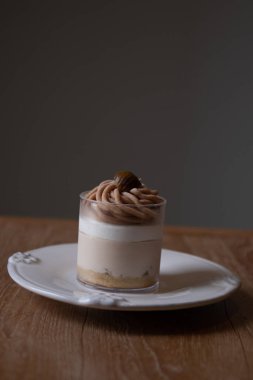 Kapatın. Kremalı kahve. 