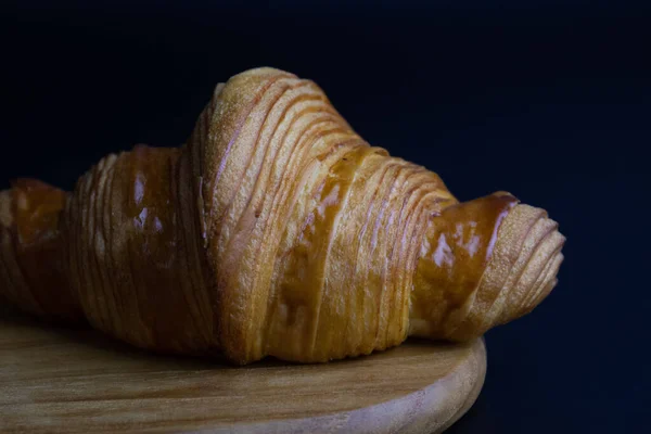 Pão Francês Croissant Fresco Forno Crocante Macio Dentro — Fotografia de Stock