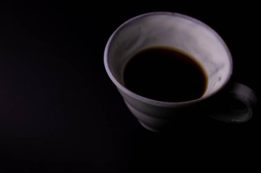 Siyah Arkaplanda Siyah Kahve 'yi kapat