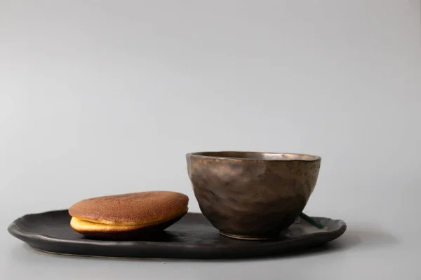 Pancake Kacang Merah Jepang Roti Lapis Panekuk Dengan Azuki Manis — Stok Foto