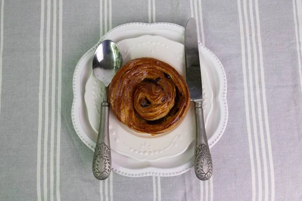 Tasty Danish Pastry Dessert Cinnamon Raisin — Photo