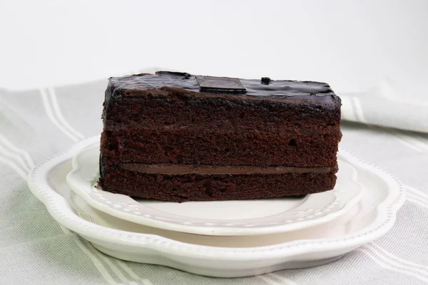 Kahve saati için lezzetli çikolatalı pasta.