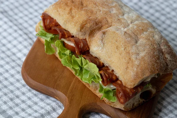 Comida Rápida Sandwich Atún Comida Saludable Para Una Vida Moderna — Foto de Stock