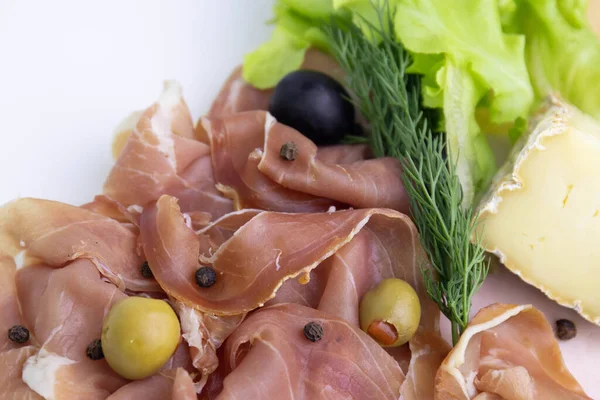 Uncooked Ham Cheese Marinated Olives — 스톡 사진