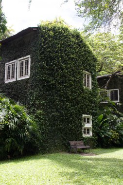 Peaceful Moment and the Red brick Building in the Garden