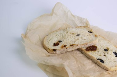 Delicious Mediterranean diet, Wheat Bread on White Background