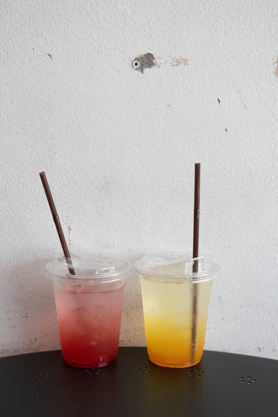 Tropical drinks in summer, Passion fruit soda and Berries soda