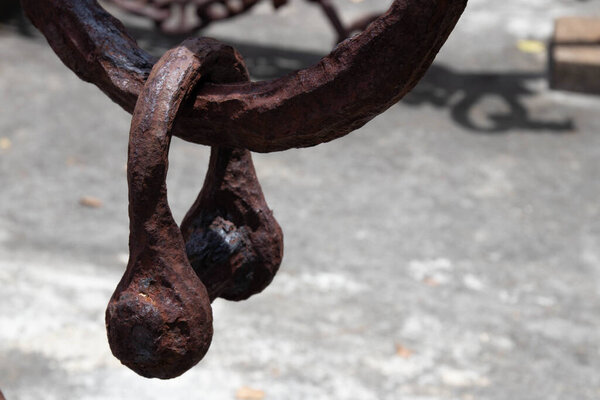 Nautical antique anchor and chain