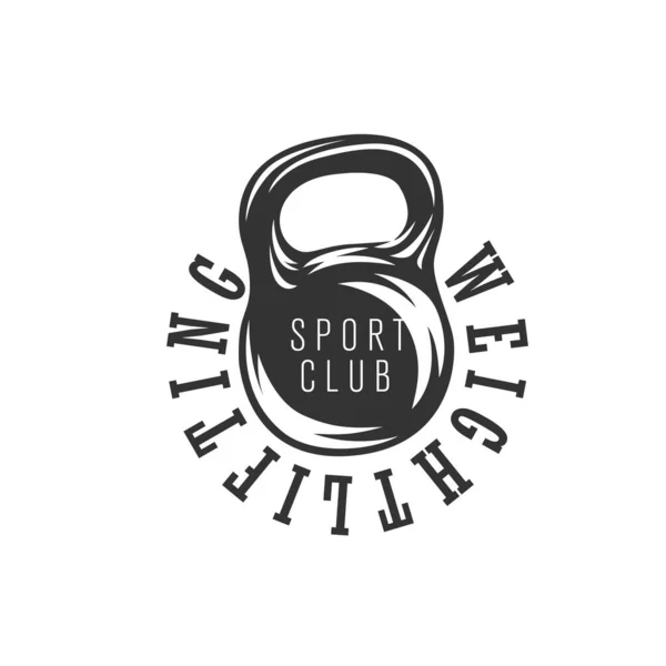 Fitness Sollevamento Pesi Logo Con Bollitore Campana Illustrazione — Foto Stock