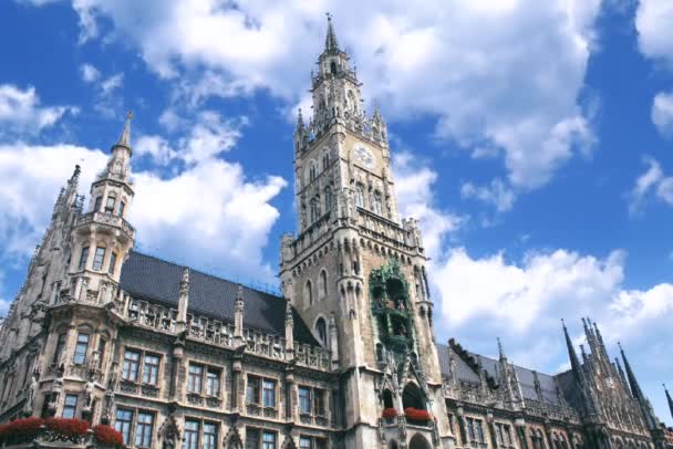 Timelapse Munich City Hall — стоковое видео