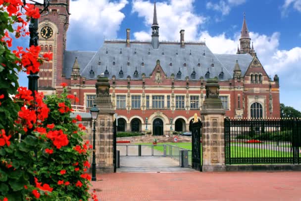 Permanent Court International Justice Hague Timelapse — Stock Video