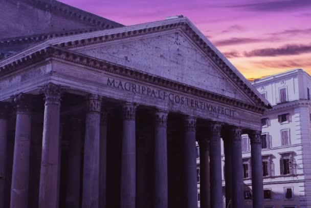 Panthenon Tapınağının Günbatımı Görüntüleri — Stok video