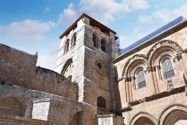 Εκκλησία Του Αγίου Τάφου Στην Ιερουσαλήμ Πάροδο Του Χρόνου — Αρχείο Βίντεο