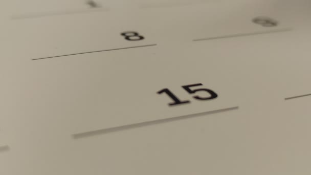 Man Marking Event Date Reminder Month Calendar 15Th Day Month — Stockvideo