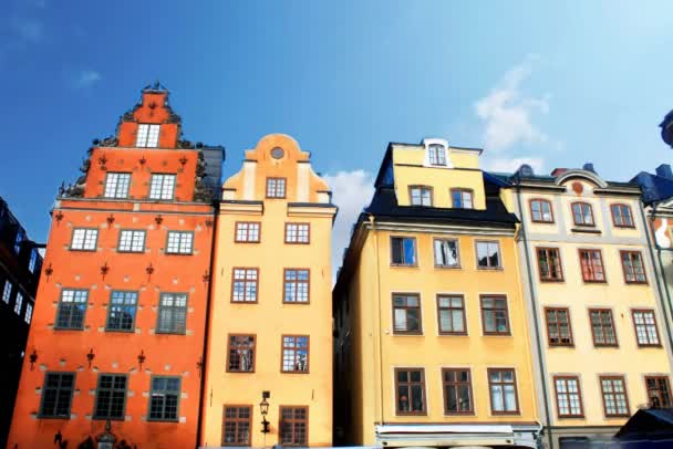 Case Colorate Sulla Piazza Stortorget Nella Città Vecchia Stoccolma Svezia — Video Stock