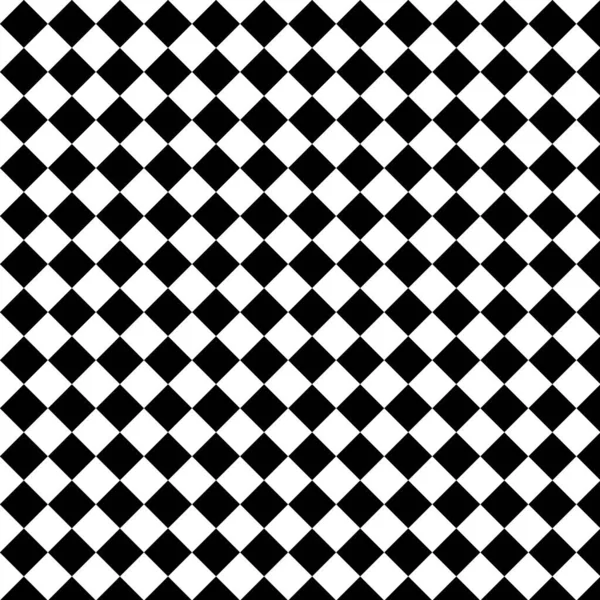 Xadrez xadrez quadrado abstrato diagonal preto e branco fundo vetor — Vetor de Stock