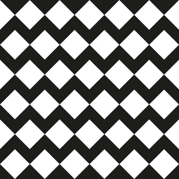 Ornamento astratto con zig zag nero su sfondo bianco. Struttura geometrica senza cuciture — Vettoriale Stock