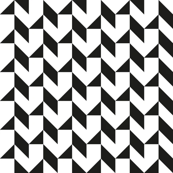 Abstraktes Ornament mit schwarzen Dreiecken auf weißem Hintergrund. Geometrische nahtlose Textur — Stockvektor